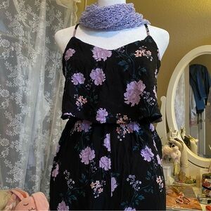 Floral Black and Purple jumpsuit